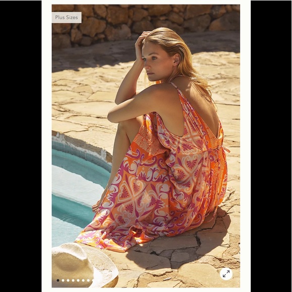 Abstract Midi Cover Up Dress Small - Picture 2 of 10